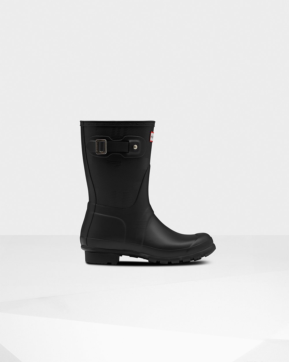 Women Hunter Original Exploded Logo Texture | Short Rain Boots Black | NZ-86513-VDCR